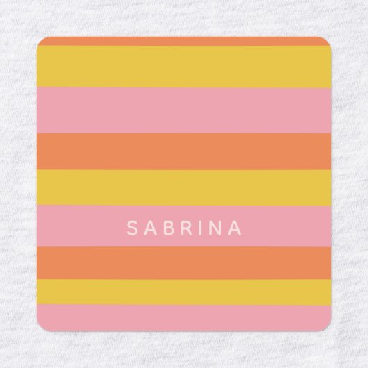 Cute Summer Stripes in Pink Yellow Oranje Labels (Design 1)