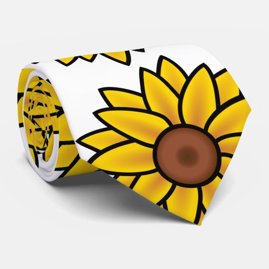 Cute Summer Sunflower Stropdas (Opgerold)