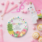 Cute Summer TWO-tti Fruitti Fruit 2nd Birthday Papieren Bordje (Feest)