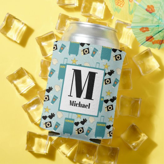 Cute Summer Vacation Elements Blikjeskoeler (Insitu Zomer)