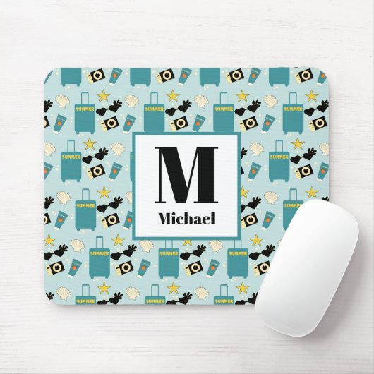 Cute Summer Vacation Elements Mousepad Muismat (Met muis)