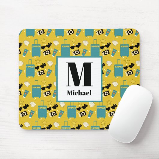 Cute Summer Vacation Elements Mousepad Muismat (Met muis)