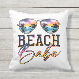 Cute Summer Vibes Sunbril Babe Beach House Buitenkussen