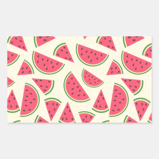 Cute Summer Watermelon Pattern Rechthoekige Sticker (Voorkant)