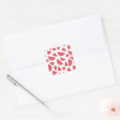 Cute Summer Watermelon Pattern Vierkante Sticker (Envelop)