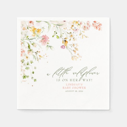 Cute Summer Wildflower Baby shower Servet (Voorkant)