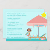 Cute summertime poolparty 5x7 uitnodiging (Voorkant / Achterkant)