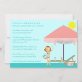 Cute summertime poolparty 5x7 uitnodiging (Voorkant)