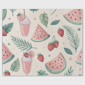 Cute Summery Wrapping Paper Cadeaupapier (Vlak)