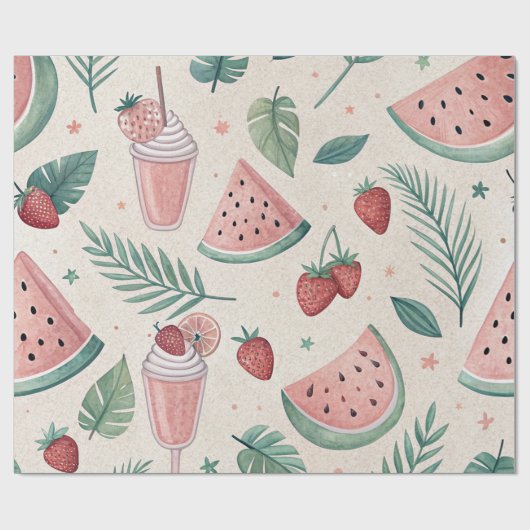 Cute summery wrapping paper cadeaupapier (Vlak)