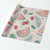 Cute summery wrapping paper cadeaupapier (Uitgerold)