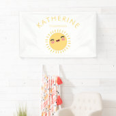Cute Sun Baby's Nursery Name Kinder Room Wall Deco Spandoek (Insitu)