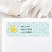 Cute Sun; Blauwgroen schade Etiket (Insitu)