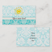 Cute Sun; Blauwgroen schade Visitekaartje (Voorkant / Achterkant)