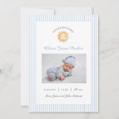 Cute Sun Blue Baby photo Birth  Aankondiging (Voorkant)