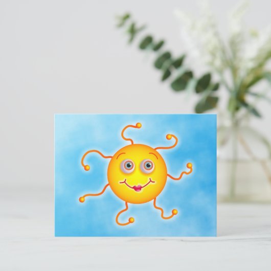 Cute Sun Briefkaart (Staand voorkant)