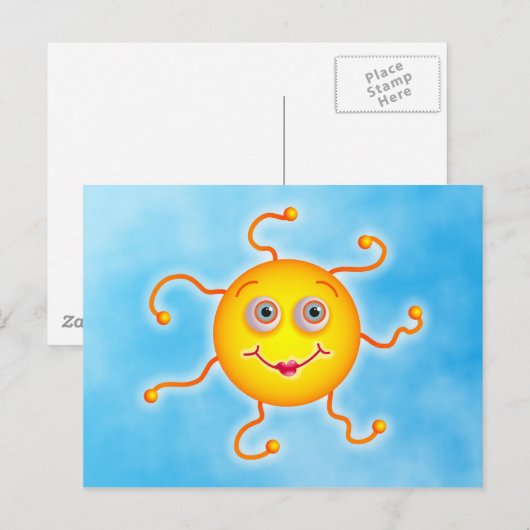 Cute Sun Briefkaart (Voorkant / Achterkant)