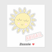 Cute Sun Cartoon - Persoonlijke Kinderen ticker Sticker (Vel)