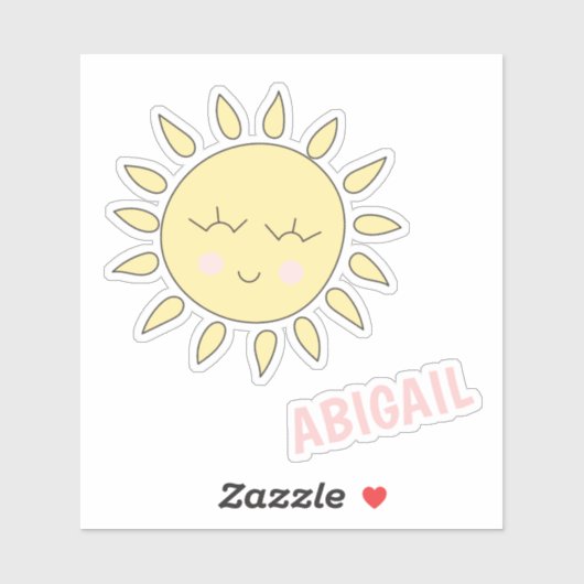 Cute Sun Cartoon - Persoonlijke Kinderen ticker Sticker (Vel)