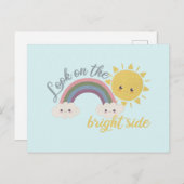 Cute Sun, Cloud & Rainbow: kijk op de heldere kant Briefkaart (Voorkant / Achterkant)