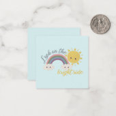 Cute Sun, Cloud & Rainbow: kijk op de heldere kant Notitiekaartje (Voorkant / Achterkant in situ)