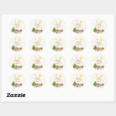 Cute Sun Colorful Woodland Animals Ronde Sticker (Vel)