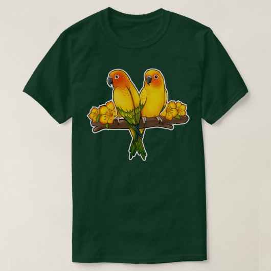 Cute Sun Conures T-shirt (Design voorkant)