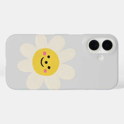 Cute Sun Emoji Phone Case – Aesthetic Yellow Desig (Achterkant (horizontaal))