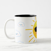 Cute Sun en Cloud Tweekleurige Koffiemok (Links)