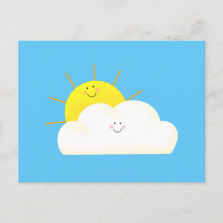 Cute Sun en Cloud Uitnodiging Briefkaart