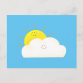 Cute Sun en Cloud Uitnodiging Briefkaart (Voorkant)
