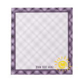 Cute Sun en Heart op Paarse betonplaat Notitieblok (Voorkant)