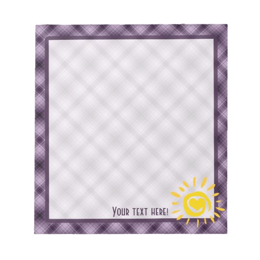 Cute Sun en Heart op Paarse betonplaat Notitieblok (Voorkant)