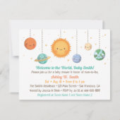 Cute Sun en Planets Baby shower Invitation Kaart (Voorkant)