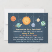Cute Sun en Planets Space Baby shower Kaart (Voorkant)