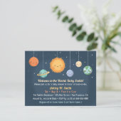 Cute Sun en Planets Space Baby shower Kaart (Staand voorkant)
