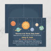 Cute Sun en Planets Space Baby shower Kaart (Voorkant / Achterkant)