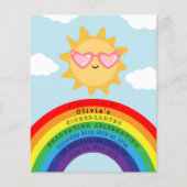 Cute Sun en Rainbow Budget Kinder Afstuderen Invit (Voorkant)