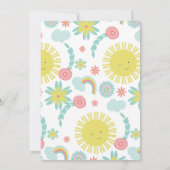 Cute Sun Floral Baby shower Invitation Kaart (Achterkant)