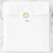 Cute Sun - Gepersonaliseerde Kinderen Ronde Sticker (Tas)