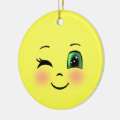 Cute Sun Happy Face Emoji Keramisch Ornament (Links)