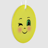 Cute Sun Happy Face Emoji Ornament (voorkant)