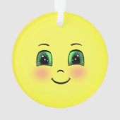 Cute Sun Happy Face Emoji Ornament (achterkant)