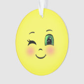 Cute Sun Happy Face Emoji Ornament (voorkant)