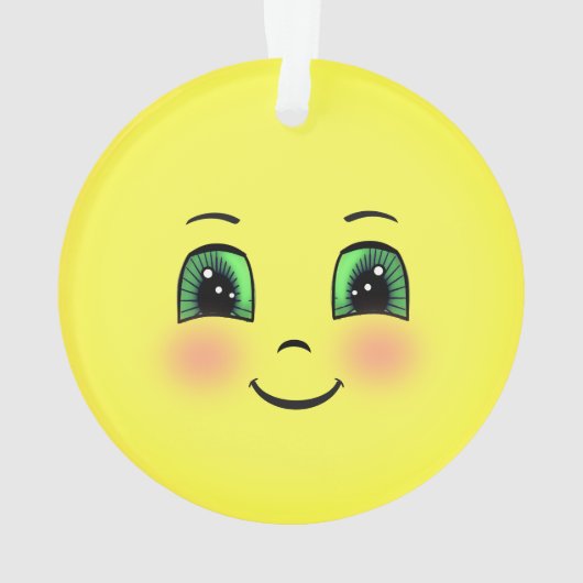 Cute Sun Happy Face Emoji Ornament (achterkant)