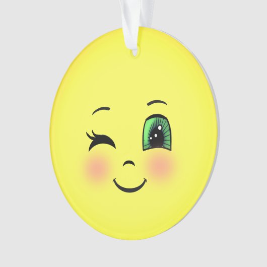 Cute Sun Happy Face Emoji Ornament (voorkant)