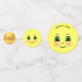 Cute Sun Happy Face Emojis Confetti (Achterkanten)