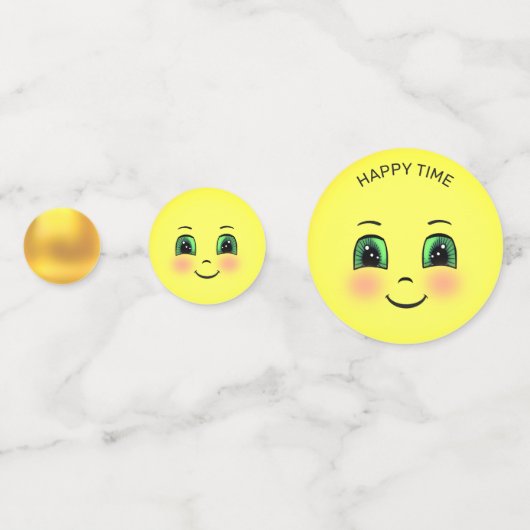 Cute Sun Happy Face Emojis Confetti (Achterkanten)