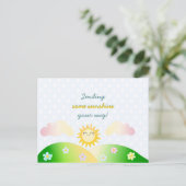 Cute sun kawaii cartoon briefkaart (Staand voorkant)