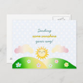 Cute sun kawaii cartoon briefkaart (Voorkant / Achterkant)